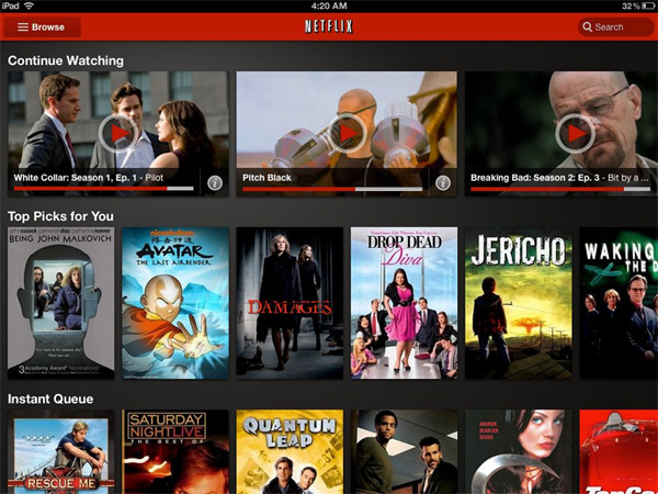 netflix ipad app